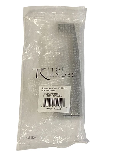 Top Knobs #M1159 Square Bar Pull 5 1/6" (c-c) Flat Black - 1Pc - New  - Picture 1 of 3