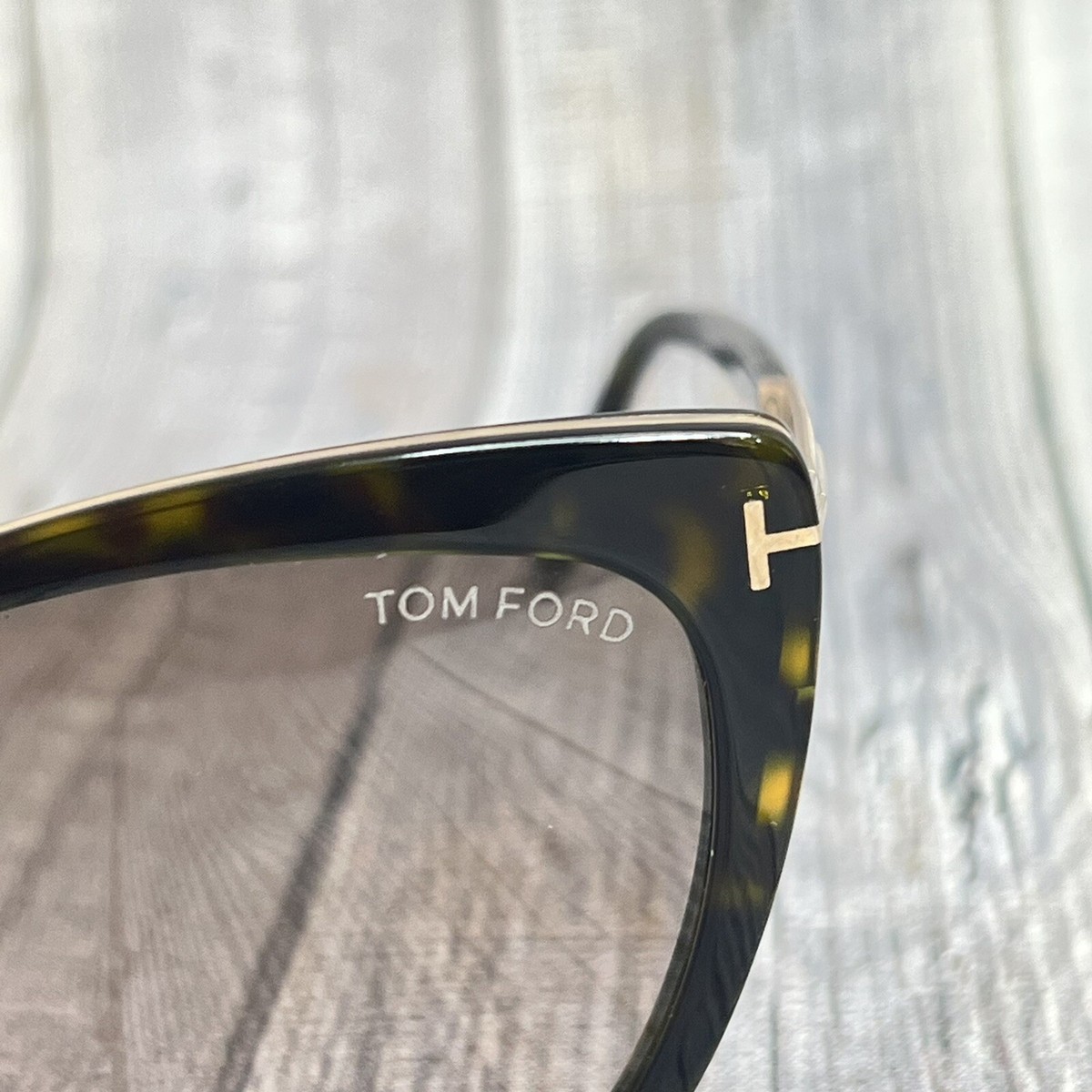 Tom Ford Simona TF717 52F Sunglasses Dark Havana-Rose Gold/Brown Gradient Lenses Tom Ford Simona 0717 Sunglasses main image 4