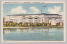 Linen~Washington DC~Bureau of Printing & Engraving~Vintage Postcard