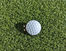 Real golf ball marker with magnetic hat clip 