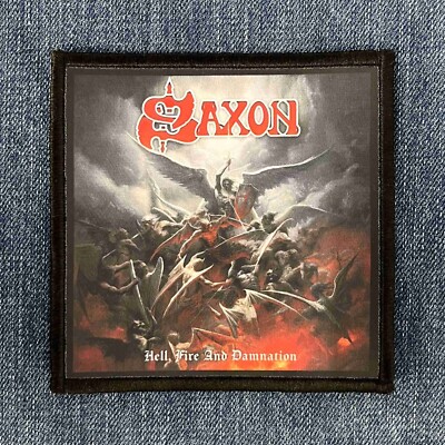 Saxon Hell Fire And Damnation Sublimated Printed Patch English Heavy Metal