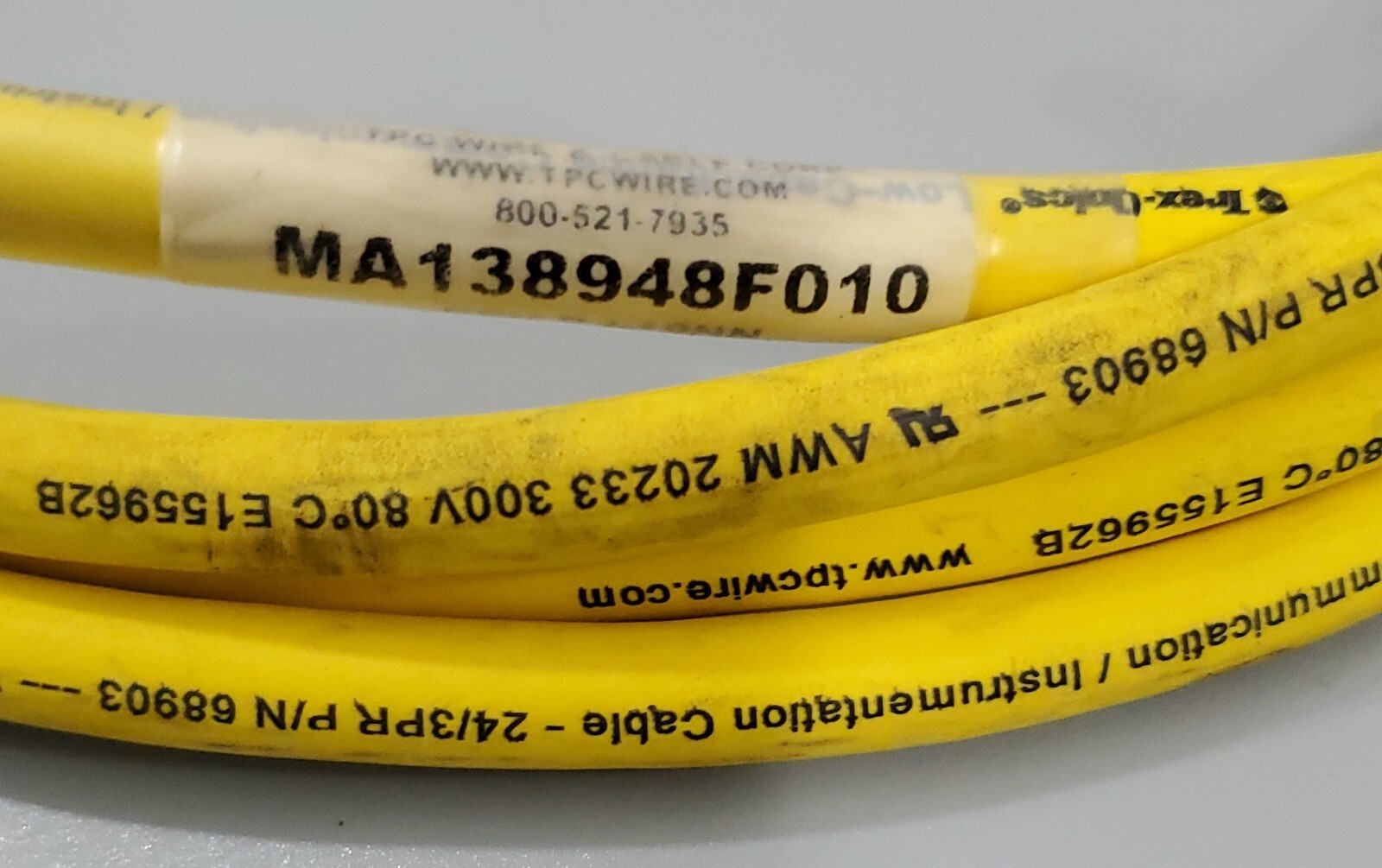 *BRAND NEW* TPC Wire & Cable Corp MA138948F010 Cordset 300V 68903