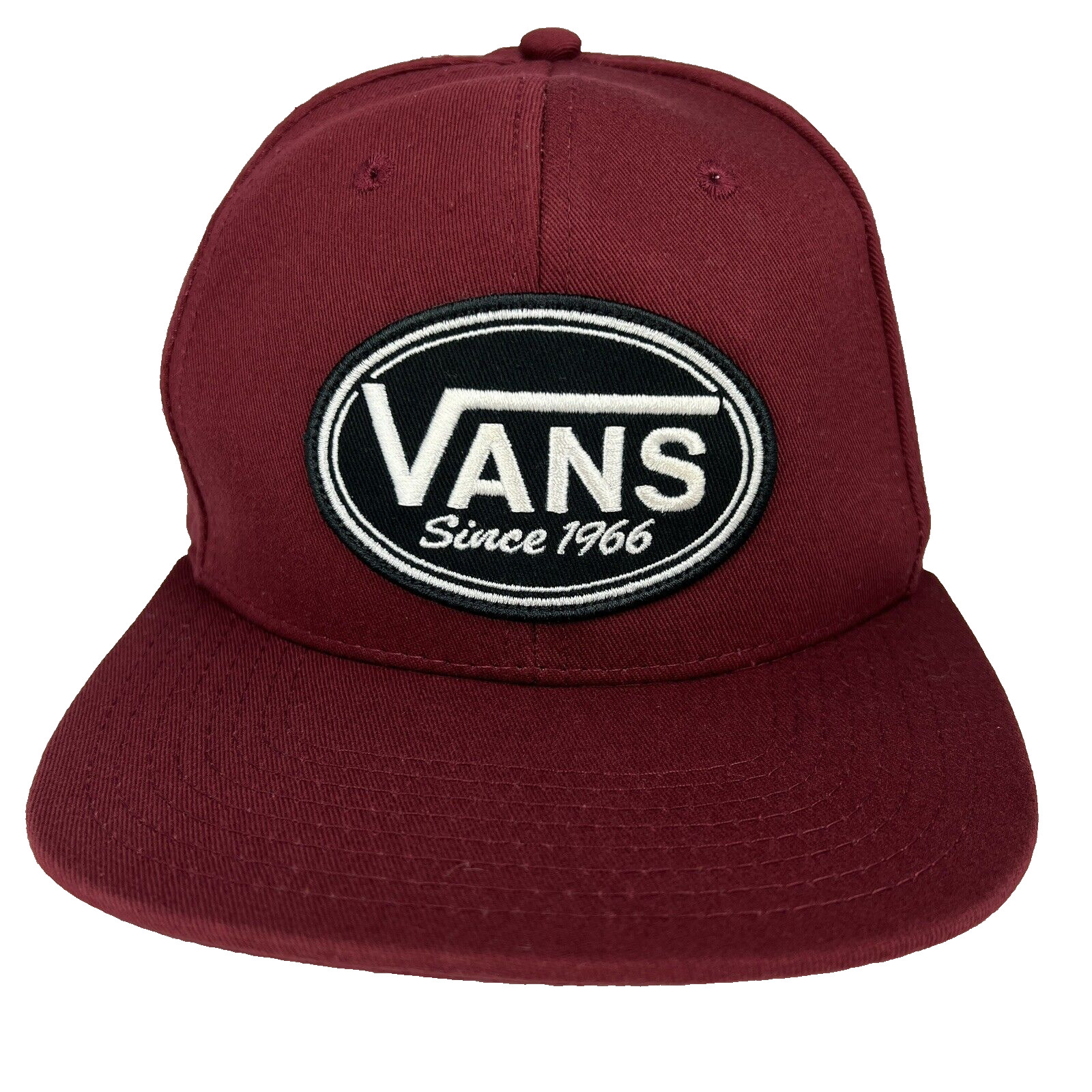 Original VANS Maroon Snapback Patch Hat Cap Since… - image 1