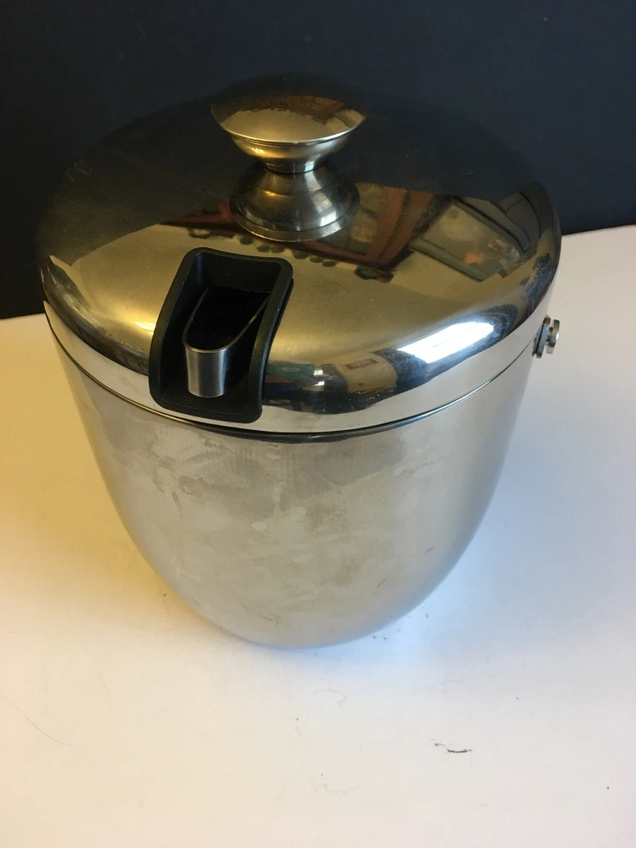 Stainless Steel Ice Bucket with Lid and Tongs, Gold