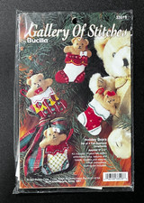 Vintage Bucilla 1995 Gallery of Stitches Holiday Bears Felt Ornaments Kit 33518