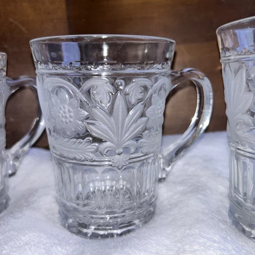 Vintage Mikasa Floral Trellis - Set Of 3 Crystal Mugs
