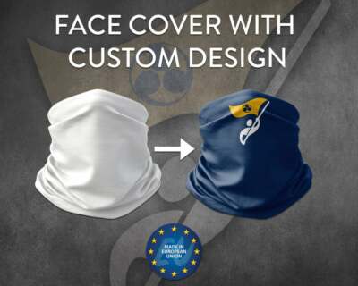Maßgefertigte Stoff Gesichtsbedeckung Hals Gamasche, waschbar und wiederverwendbar, Made in EU