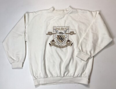 VTG University Paris Sorbonne Sweatshirt Embroidered Sz 1 By Robbler France Made