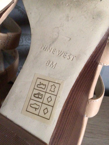 Nine West Falissa Tan Leather Ladies Wedge Ankle Strap Sandal’s 8M - Picture 11 of 13