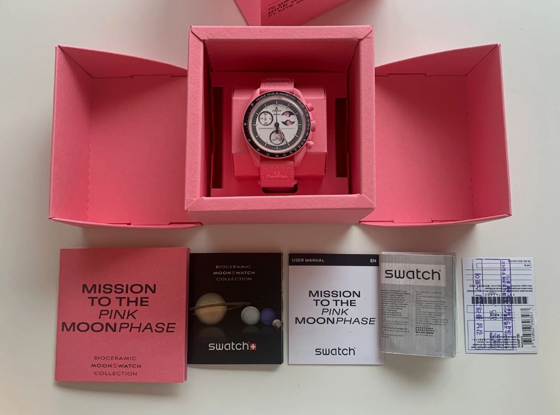 Swatch Omega Bioceramic MoonSwatch Pink Moonphase Watch