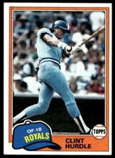 1981 Topps #98 Clint Hurdle Outfield & First Base  Kansas City ROYALS FREE ship