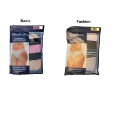 GapBody Women's 5-Pack Tag-Free Organic Cotton Stretch Bikini