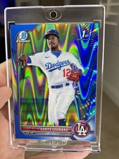 2022 Bowman Chrome BLUE RayWave Refractor /150 Eddys Leonard DODGERS