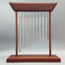 VTG Teak Meditation JW STANNARD Tranquility Wind Chime Instrument MCM Table Desk