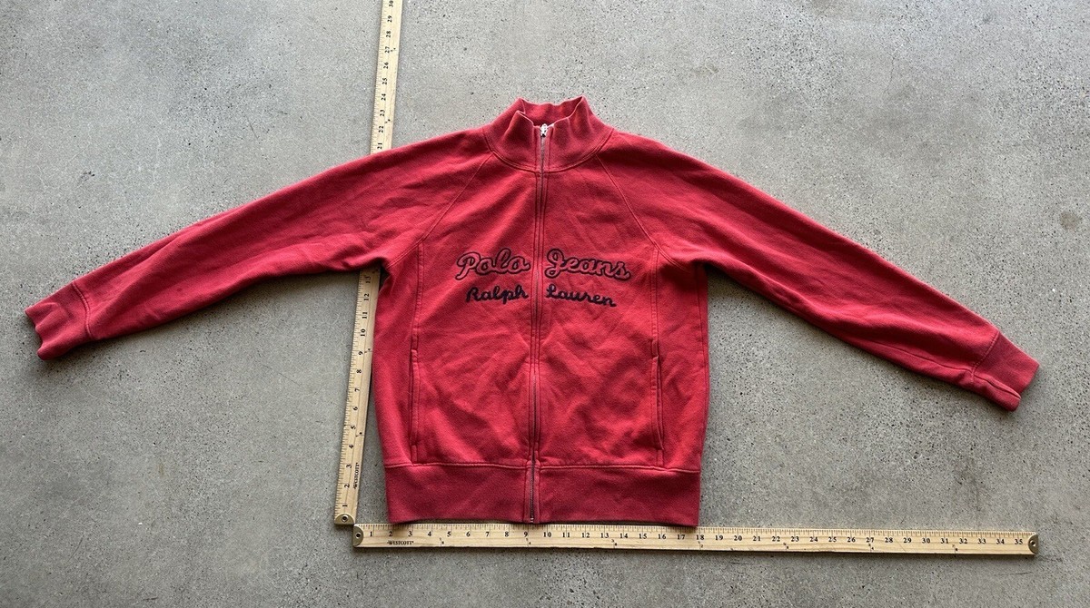 Vintage Polo Jeans Co Ralph Lauren Red Embroidered Mock Neck