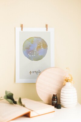 Skorpion Sternzeichen Sternzeichen Astrologie Horoskop bunter Druck Poster A4