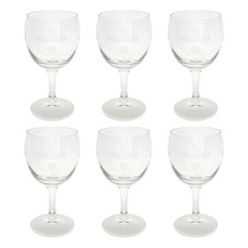 6x Gerolsteiner Wassergläser 0,2 l Sternkelche mit geradem Logo Glas Stielglas