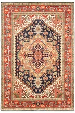 Traditional Vintage Hand-Knotted Area Rug 6'1" x 9'1" Oriental Wool Carpet