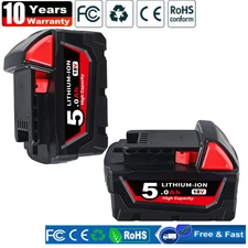 2PACK 5.0 AH Extended Capacity M18 18V Lithium Battery 48-11-1860