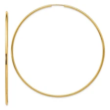 10k Yellow Gold 74mm Endless Hoop Earrings