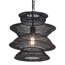 Maxim 14930 Krabi 14"W Abstract Pendant - Black