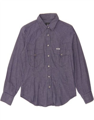 RIFLE Damen Shirt UK 14 mittelblau kariert Baumwolle CH03