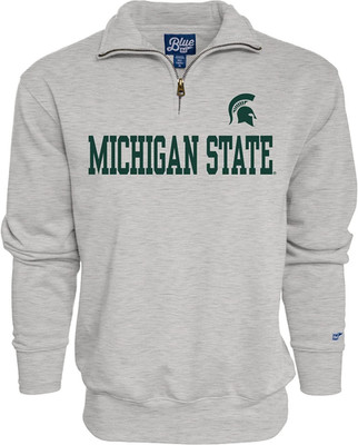 Men'S Michigan State Spartans Quarter Zip Sweatshirt Grey, Grey, X-Large