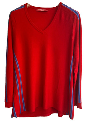 MARINA SPORT Marina RINALDI   Pullover in Rot mit Streifen  Gr.L