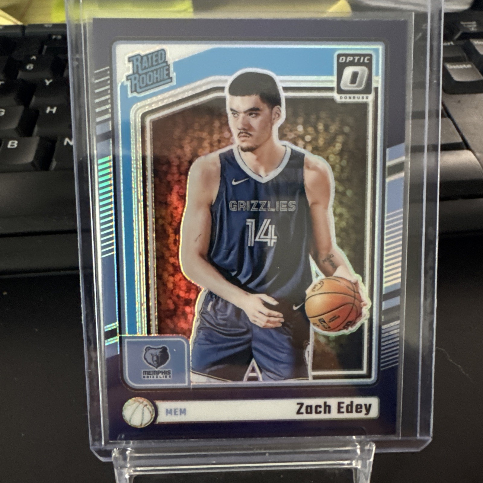 Zach Edey 2024-25 Donruss Optic PURPLE SHOCK PRIZM Rated Rookie #288 Grizzlies