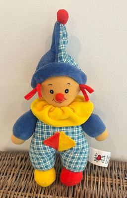 Seltene Vintage C&A Baby Club Clown Stoffpuppe - 10 Zoll