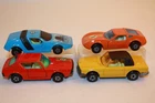 Four Vintage 1970's Matchbox Cars RENAULT / MONTEVERDI / MERCEDES / BLACK WIDOW