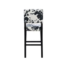 Linon Corey 30" Cow Print Bar Stool with Frame in Black Wood