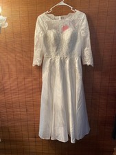 NWT JJ's House Ivory Tea Length Wedding Dress Size 4