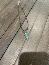 Turqoise Crystal Point Pendant Necklace