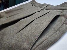 Vintage Olive Green Italian 100 Wool Trousers Women XL Dark Academia