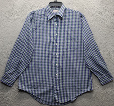 Windsor Dress Shirt Men's 17 Multicolor Plaid Long Sleeve Collared Button Down