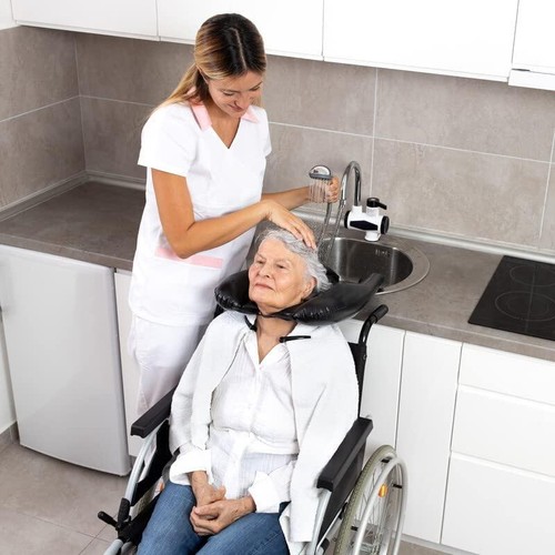 Cuenco de champú inflable portátil para lavar el cabello más viejo en casa - Imagen 3 de 8