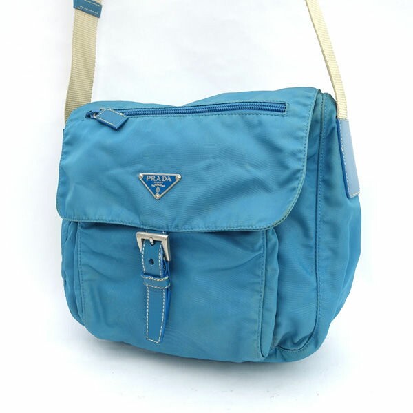 Prada Triangular Logo Nylon Messenger Bag Shoulder Bag