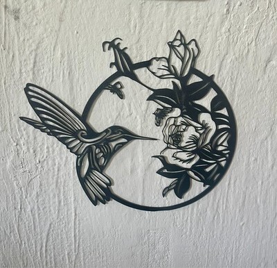 Kolibri Blumen Bienen Wanddeko Vogel Natur Garten Böhmischer Frühling