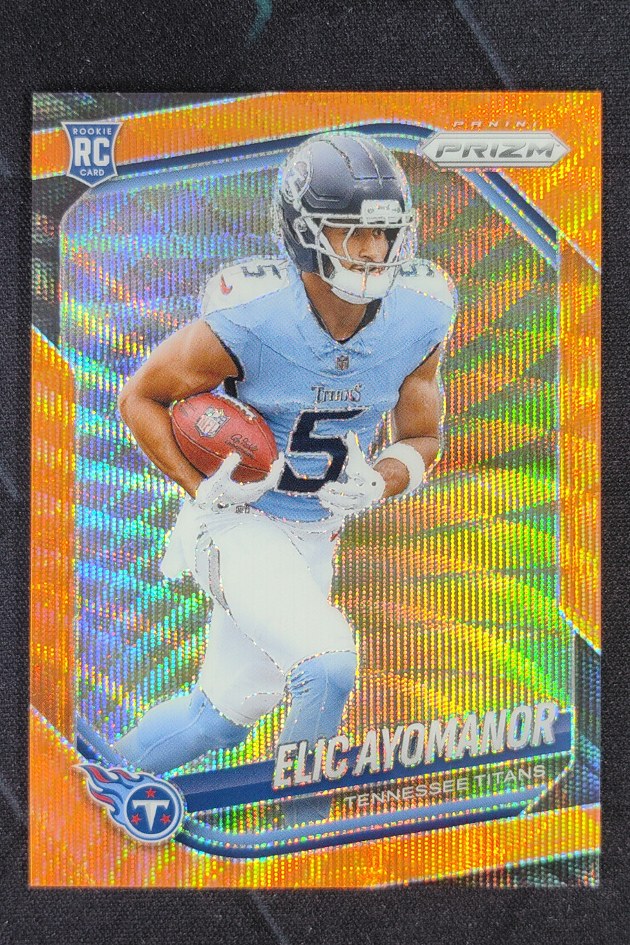 2025 Panini Prizm Elic Ayomanor Orange Wave RC Rookie /65 #321 Titans