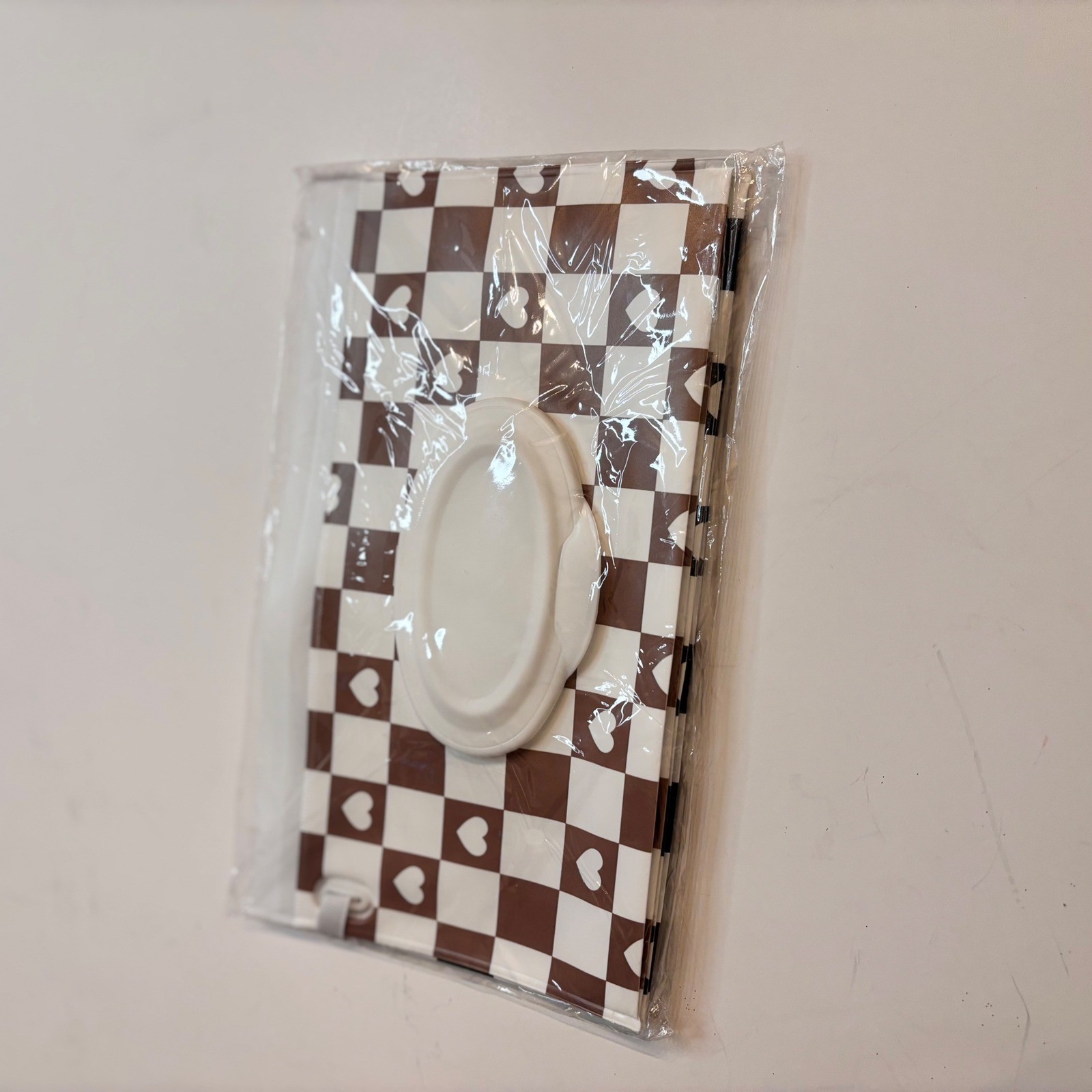 Baby Wipes Travel Case Holder Checkerboard Heart Print Reusa