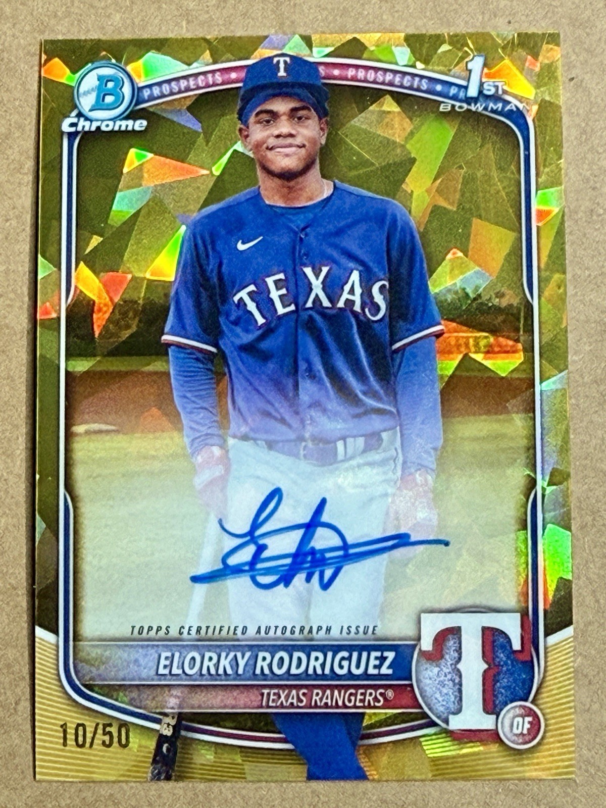 Elorky Rodriguez - 2025 Bowman Chrome SAPPHIRE GOLD Auto #10/50 - 1st Bowman RC!