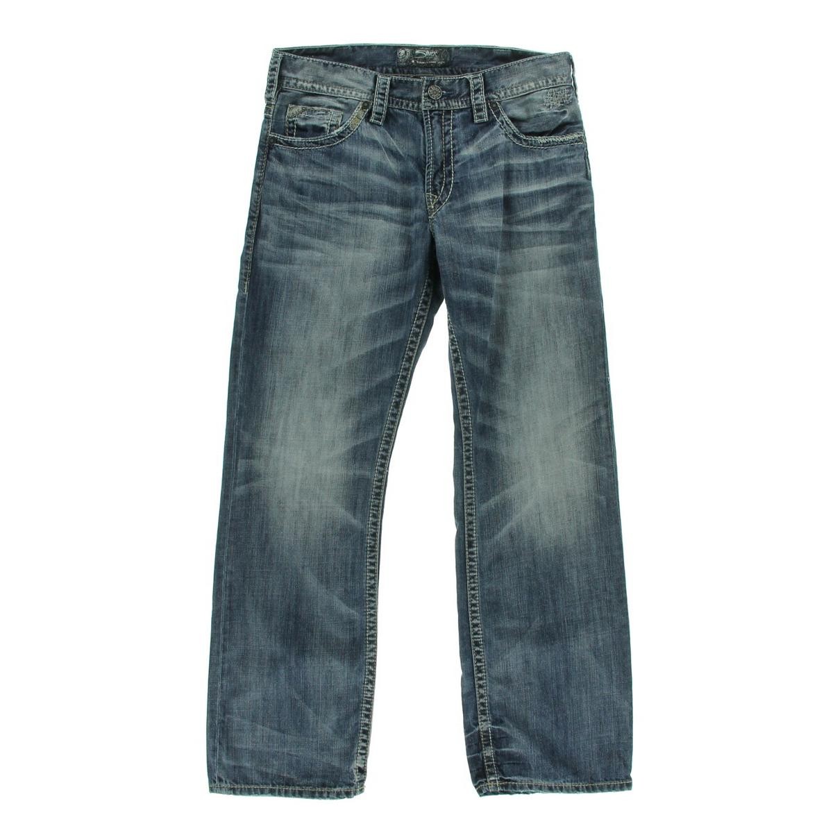 Silver Jeans Co. Мужские джинсы с прямыми штанинами Zac Denim Whisker Wash 36/30 BHFO 7739