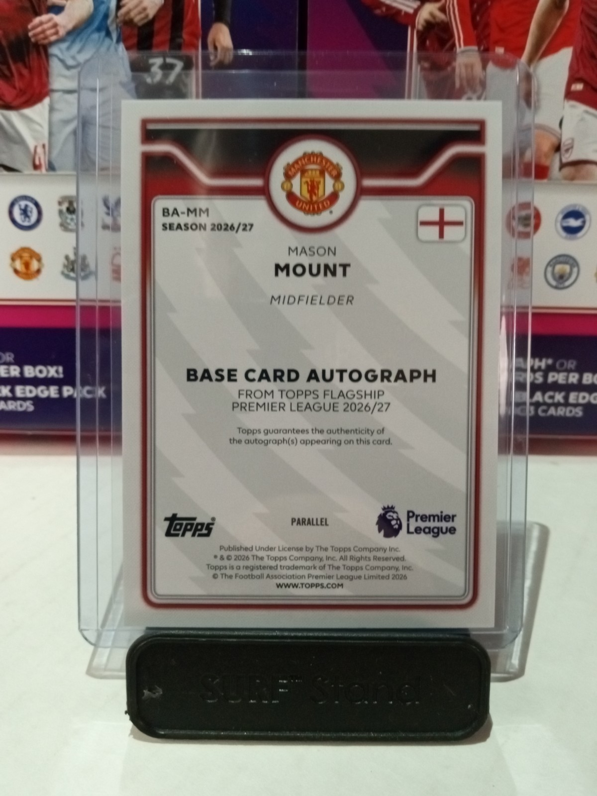 2026-27 Topps Premier League Mason Mount Green Auto /99 #BA-MM Manchester United view 3