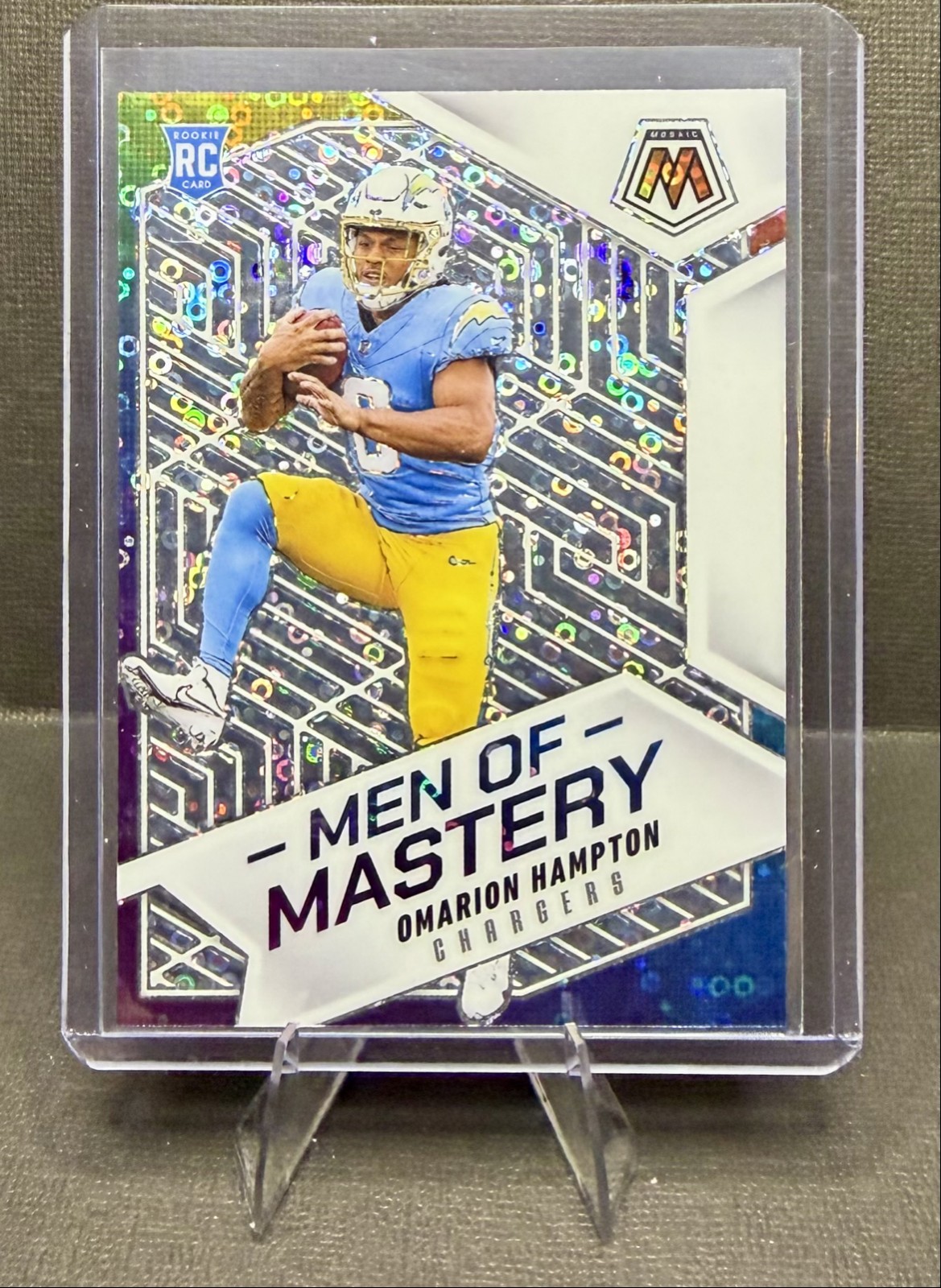 2025 Panini Mosaic - Men of Mastery Omarion Hampton #16 No Huddle Silver...