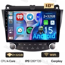 Android 15 Car Stereo Radio GPS Wifi Apple CarPlay For Honda Accord 7 2003-2007