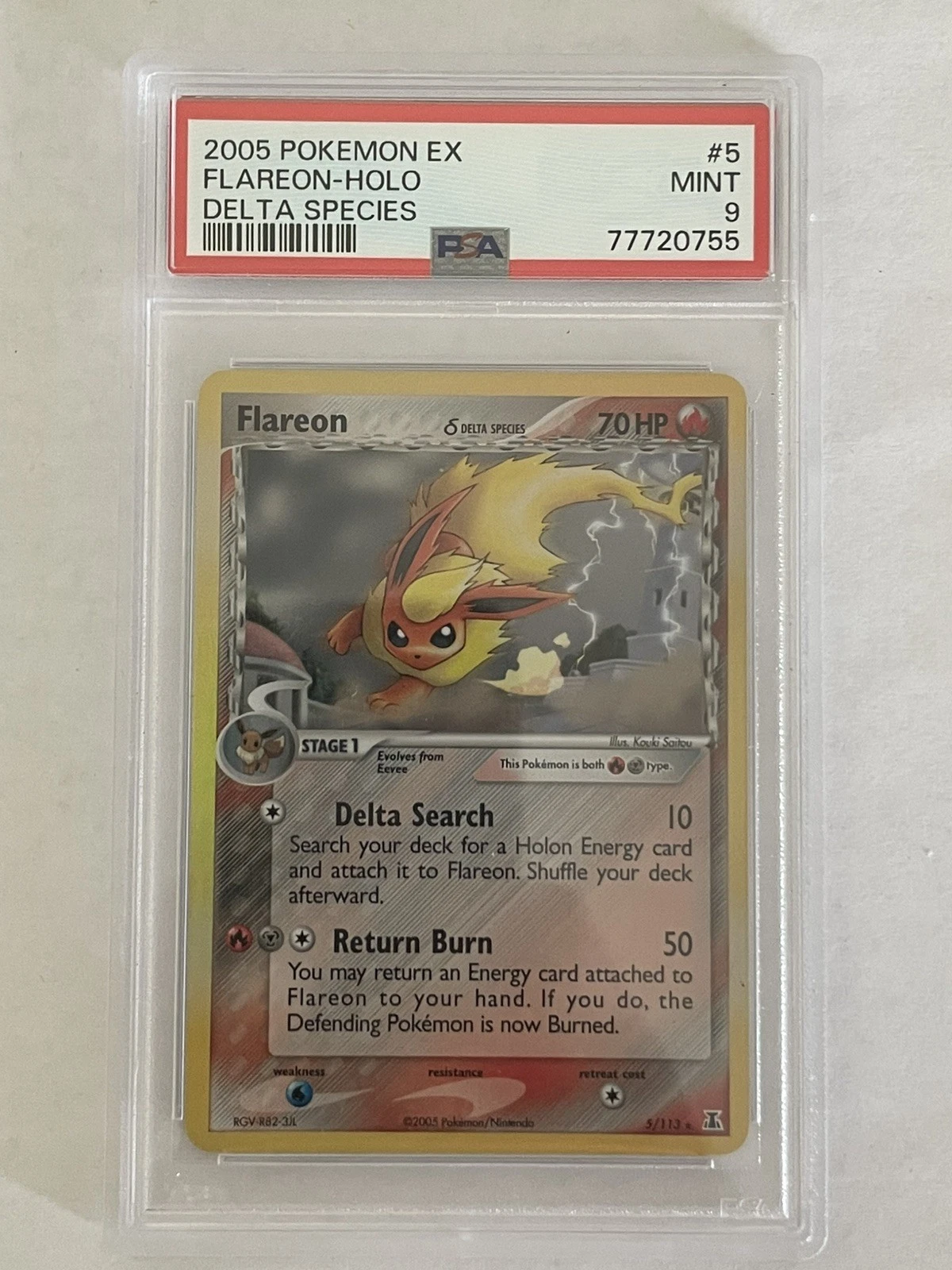 Pokémon Delta Species Flareon Holo PSA 9  Mint 5/113