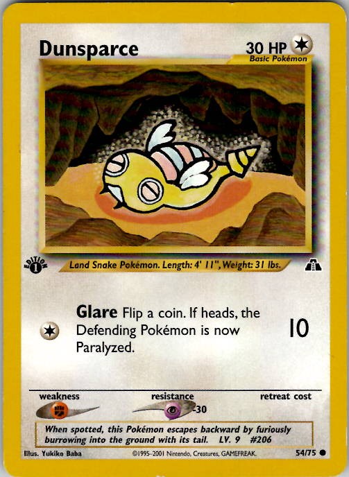 Dunsparce Neo Discovery 54/75 1st Edition NM