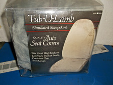 Vintage Simulated Sheepskin Lite Gray Lowback Seat Cover 1 Piece N. New