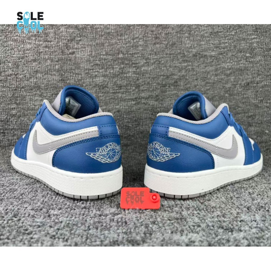 Nike Air Jordan 1 AJ1 Low GS True Blue Grey White Shoes 553560-412